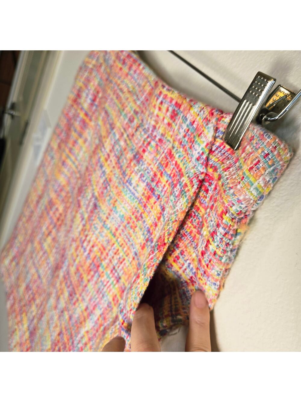 Size 4 Multicolor Tweed Mini Skirt Lined with Pockets